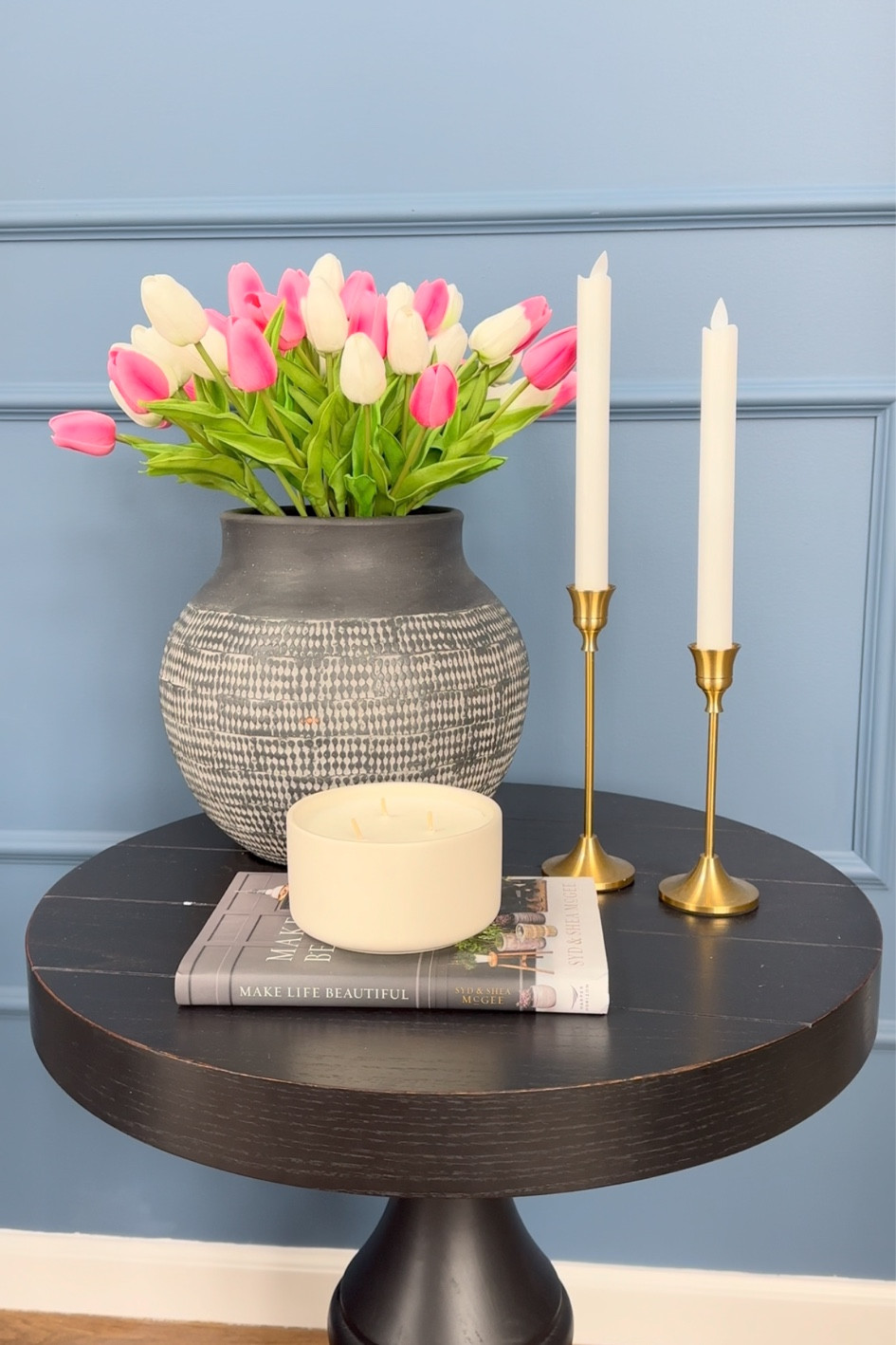 Spring decor. Tulips. Pink tulips. White tulips. Decorative vase. Candles. Pottery Barn. Amazon. Target. Studio McGee .#LTKFind

#LTKstyletip #LTKhome