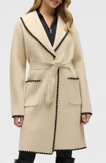 NVLT Belted Wrap Sweater Coat in Light Camel at Nordstrom Rack, Size Large | Nordstrom Rack