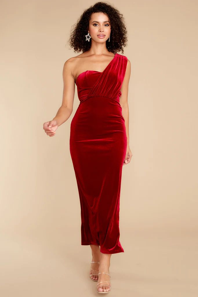Flawless Beauty Red Velvet Maxi Dress | Red Dress 