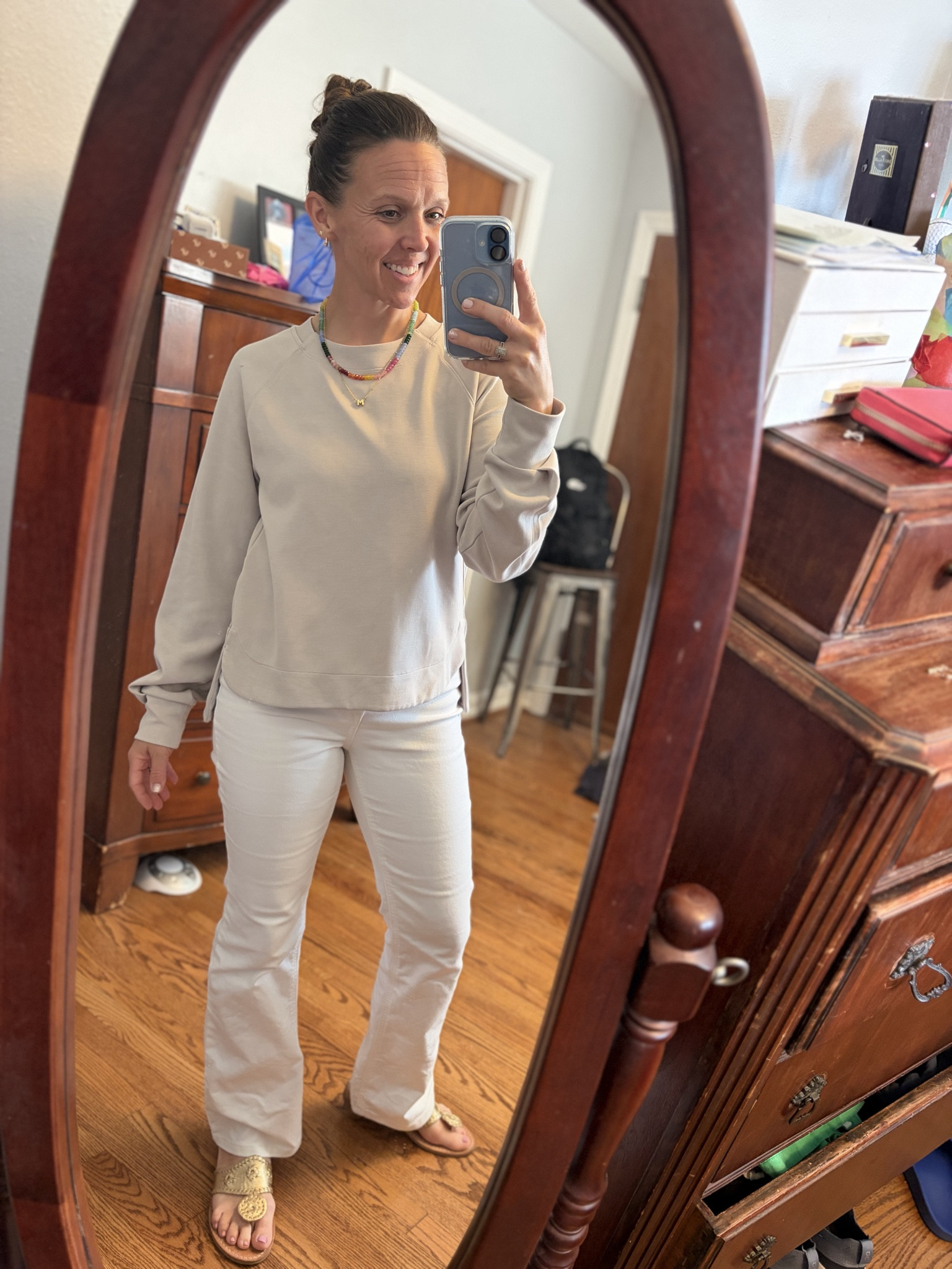 A fave neutral outfit. These jeans  can be worn all day and the softest sweatshirt (I have it in two colors). 


#oldnavy #flarejeans #athleta #amazon #spring #casualoutfit #earrings #beadednecklace #teacheroutfit #businesscasual #bubblenecklace @Etsy  

#LTKSaleAlert #LTKU #LTKOver40