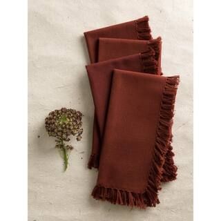 April Cornell Chocolate Essential Fringed Napkins (Set of 4) NWESS18*.Choc - The Home Depot | The Home Depot