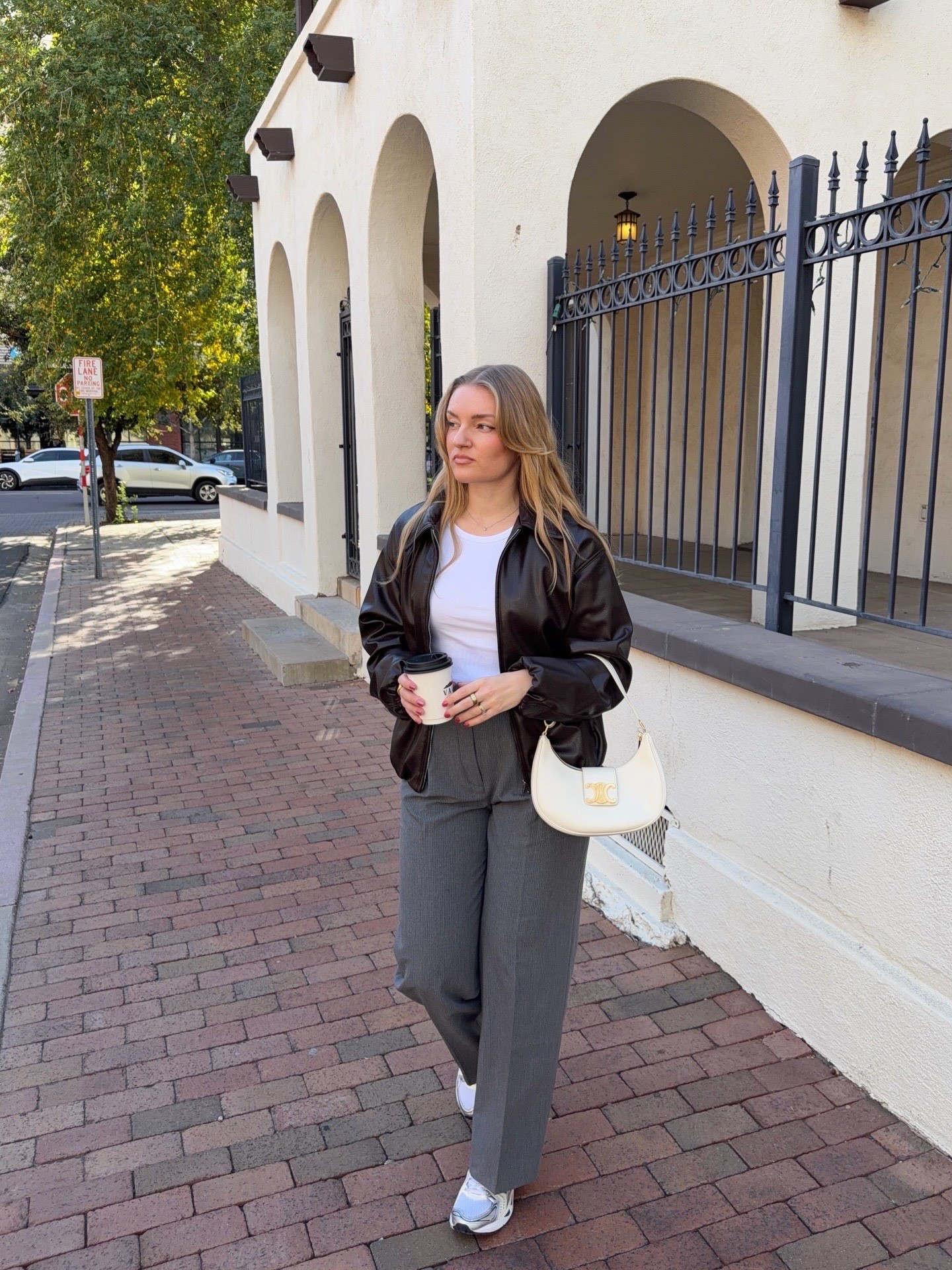 Zara brown leather jacket, grey pinstripe pants

#LTKFindsUnder100 #LTKdayinmylife #LTKootd