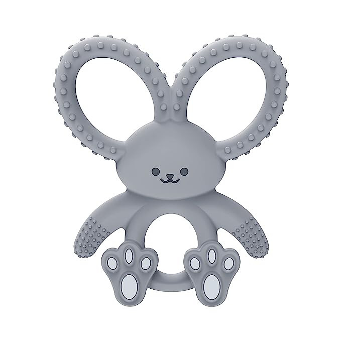 Dr. Brown's Flexees Gray Bunny, Soft 100% Silicone Baby Teether, BPA Free, 3m+ | Amazon (US)