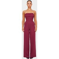 Burgundy Bandeau Cowl Neck Pocket Detailed Jumpsuit | PrettyLittleThing US