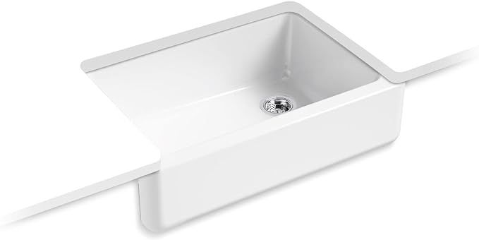 KOHLER K-5827-0 Whitehaven Farmhouse Self-Trimming Undermount Single-Bowl Sink with Tall Apron, W... | Amazon (US)