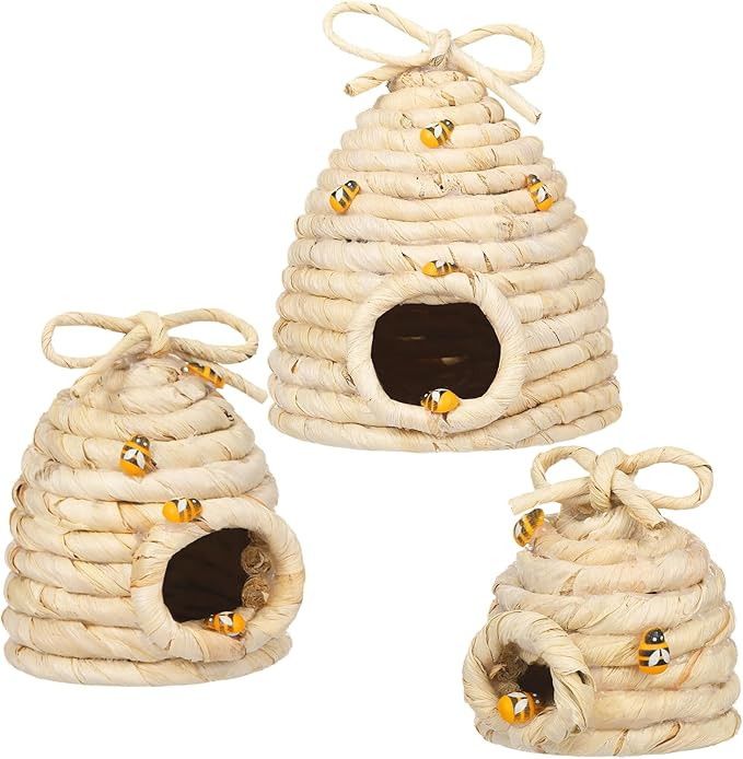 Jutom 3 Pcs Bee Hive Decor Honey Bee Tiered Tray Decor Summer Spring Honeybee Decorations Mini Ju... | Amazon (US)