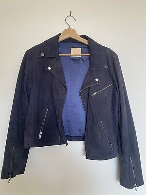 Gorman Navy Suede (leather) Biker Jacket Sz 12 | eBay AU