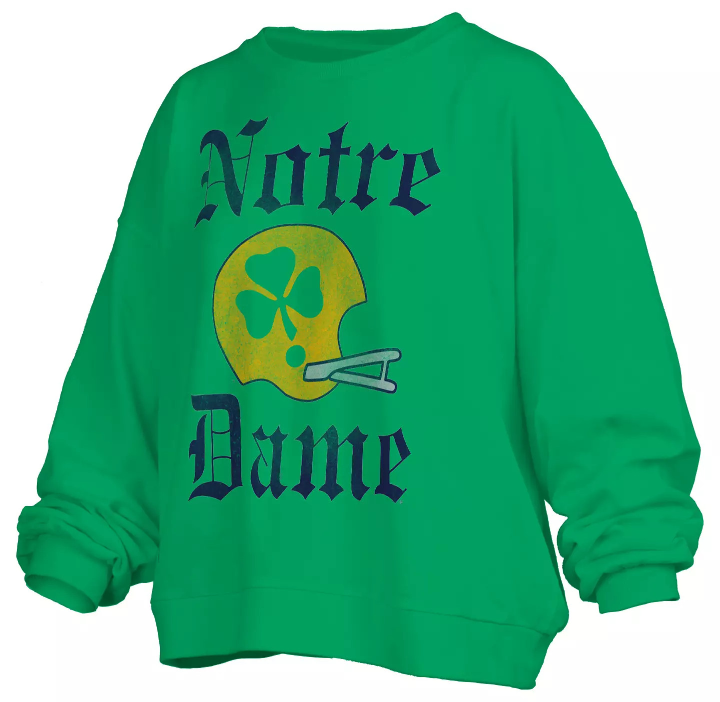 Pressbox Women's Notre Dame Fighting Irish Green Helmet Crewneck Sweatshirt | DICK'S Sporting Goods