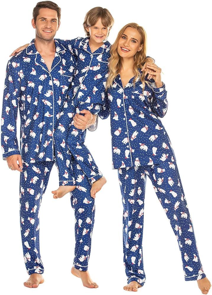 Ekouaer Christmas Family Matching Pajamas Long Sleeve Couple Pj Set Festival Party Sleepwear with... | Amazon (US)