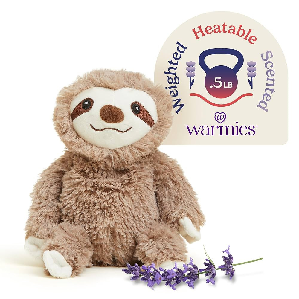 warmies Junior Microwavable & Weighted Stuffed Animals, Sloth - Heated Stuffed Animal Plushie for... | Amazon (US)