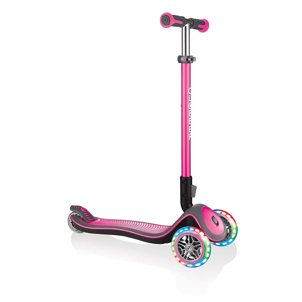 Globber Primo Plus 3-Wheel Kids Kick Scooter with LED Light Up Wheels, Deep Pink | Walmart (US)