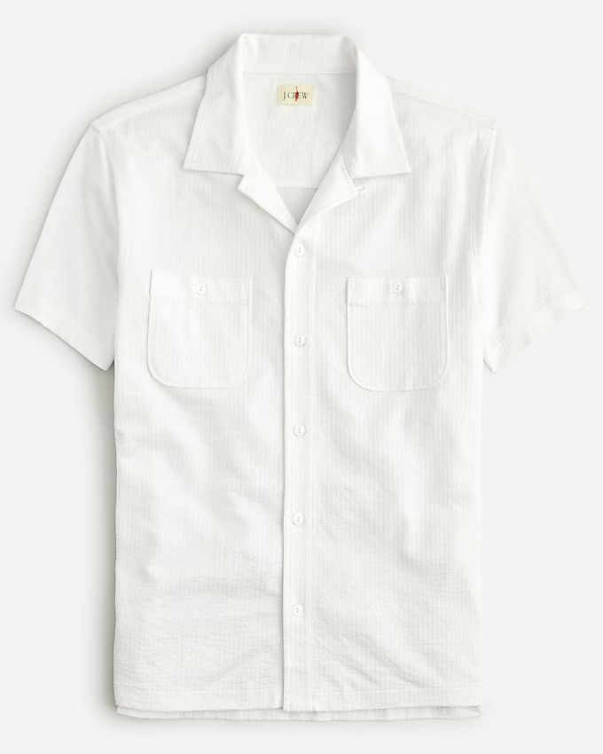 Knit seersucker camp-collar shirt | J.Crew US
