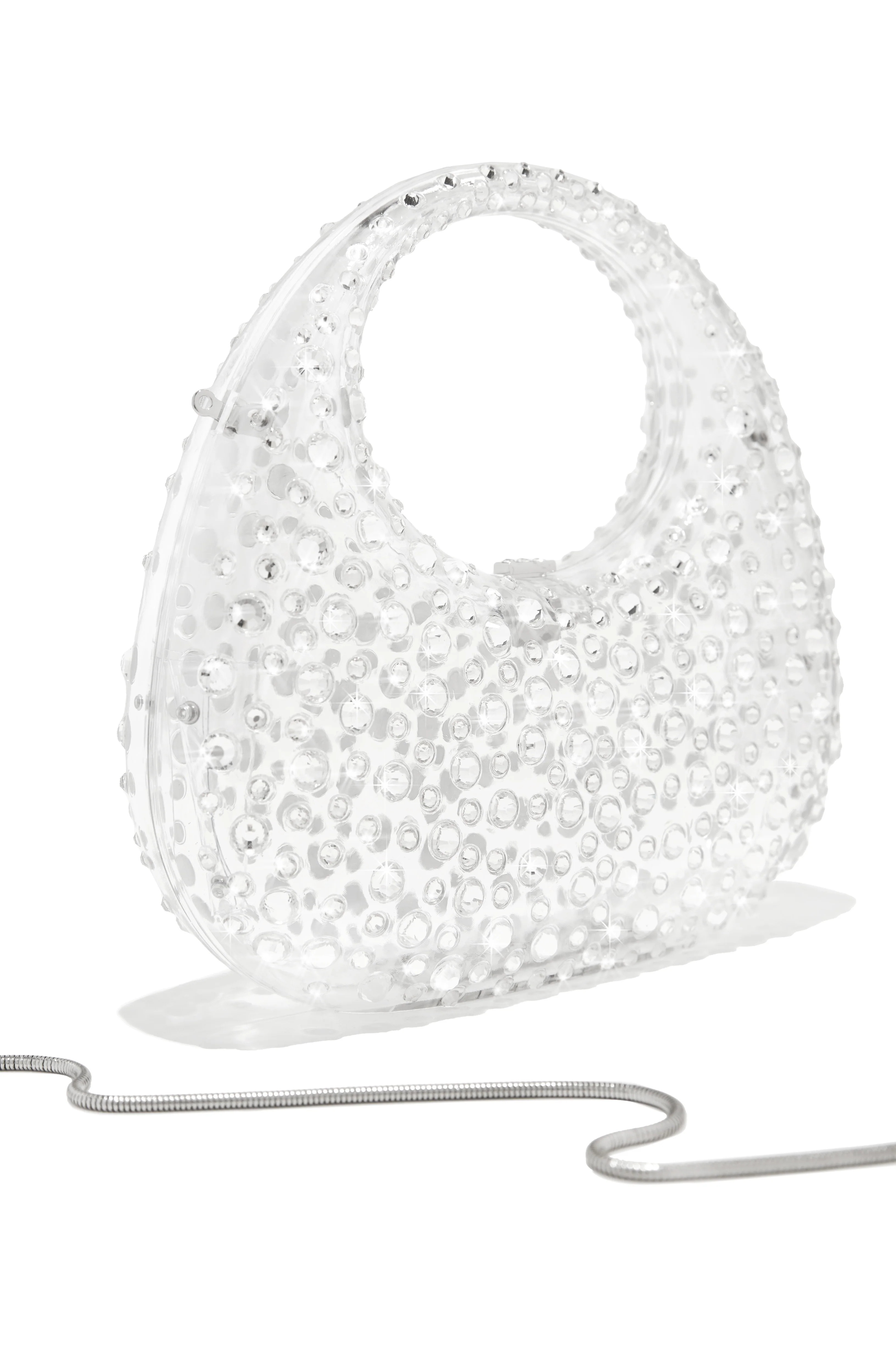 Miss Lola | Serina Clear Embellished Acrylic Handbag | MISS LOLA