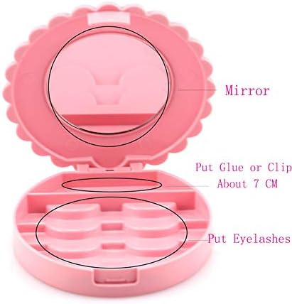 YiQiYi Cosmetic Case with Mirror Eyelash Case Makeup Storage Box Travel Cosmetic Bag Pink Place E... | Amazon (US)