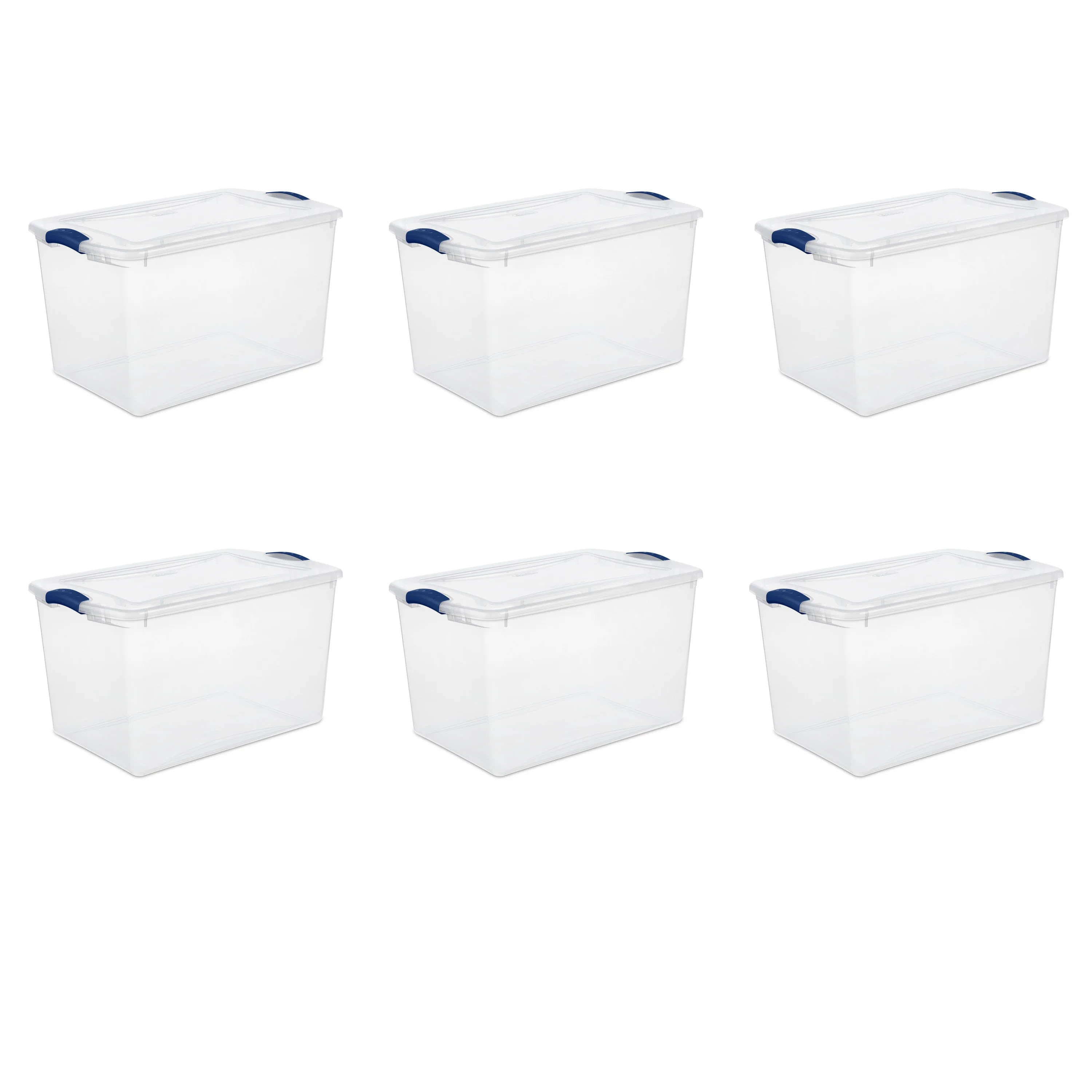 Sterilite 66 Qt. Latch Box Plastic, Stadium Blue, Set of 6 | Walmart (US)