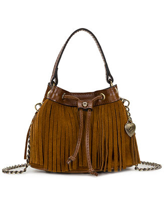 Elisa Mini Suede Drawstring Crossbody Handbag | Macy's