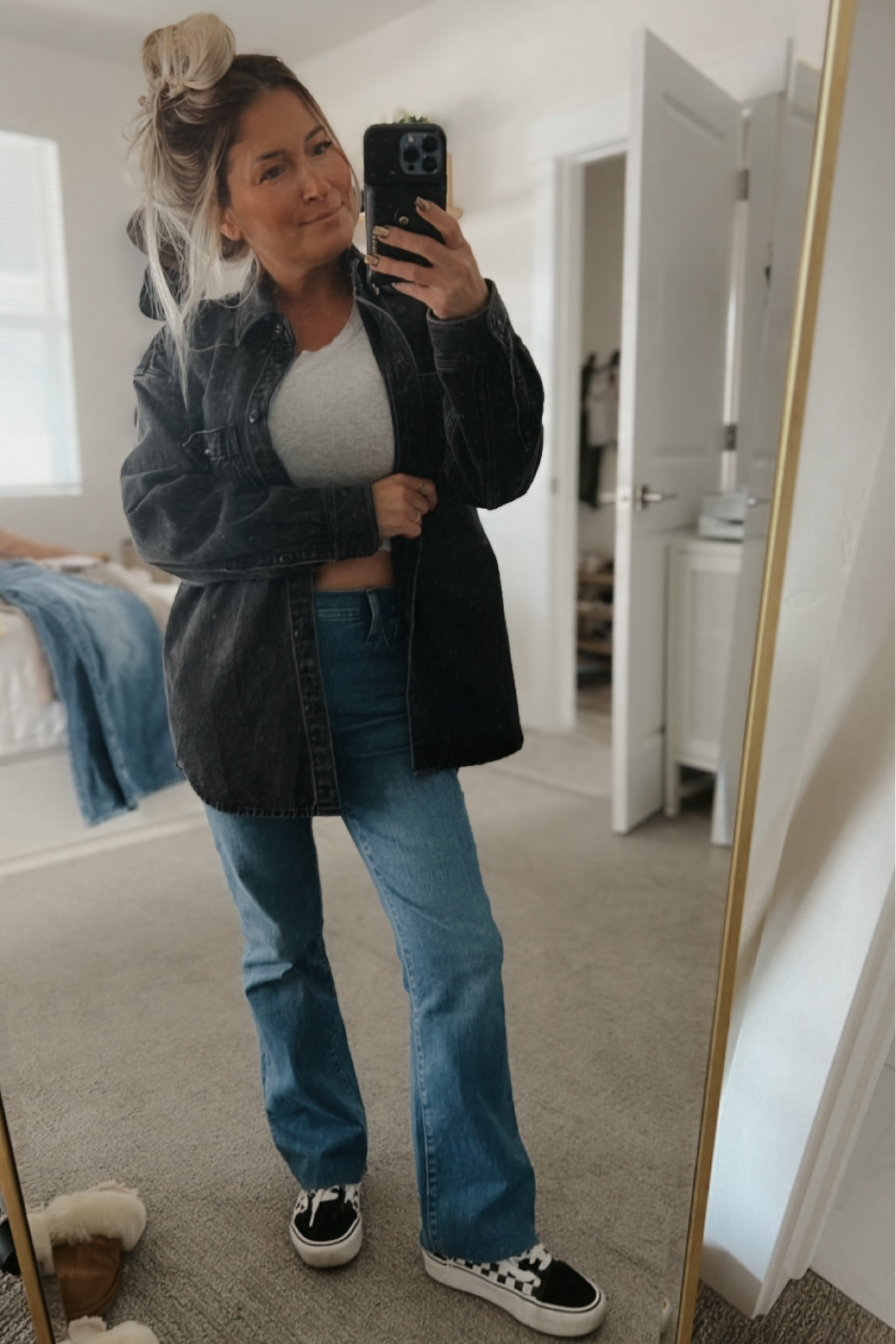 Todays outfit inspo… I spent most of my day yesterday in run down activewear before I was cleaning the house, so I’m hoping to look a little more out together today 😆 #jeans #madewell #falloutfits #shacket 

#LTKxMadewell #LTKU #LTKstyletip