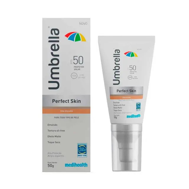 Protetor Solar Facial Umbrella Perfect Skin FPS 50 Escuro 50g | DrogaRaia (BR)