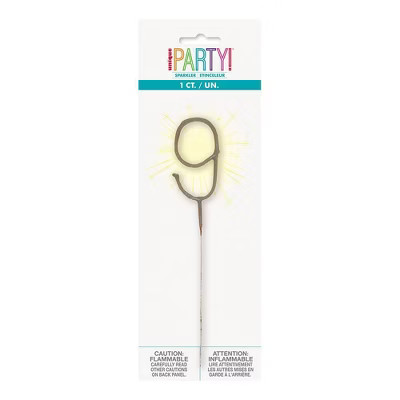 Number 9 Sparkler Flame Cake Candle | Target