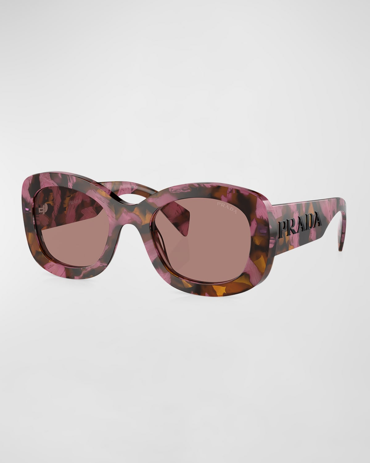 Oversized Logo Acetate & Plastic Oval Sunglasses | Neiman Marcus