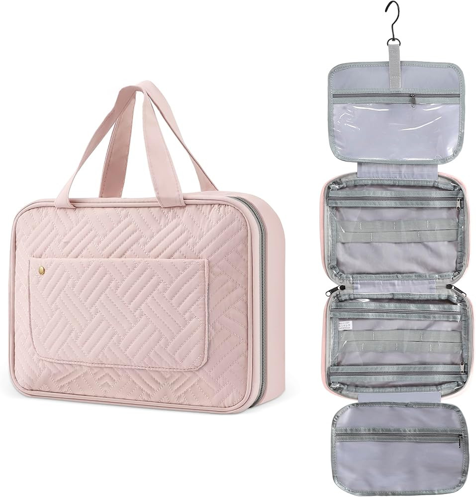 Albert Austin Travel Hanging Toiletry Bag Foldable Hanging Wash Bag with Transparent Pockets 4 Co... | Amazon (UK)