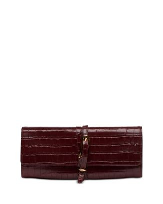 Belted Croc Embossed Leather Clutch | Bloomingdale's (US)