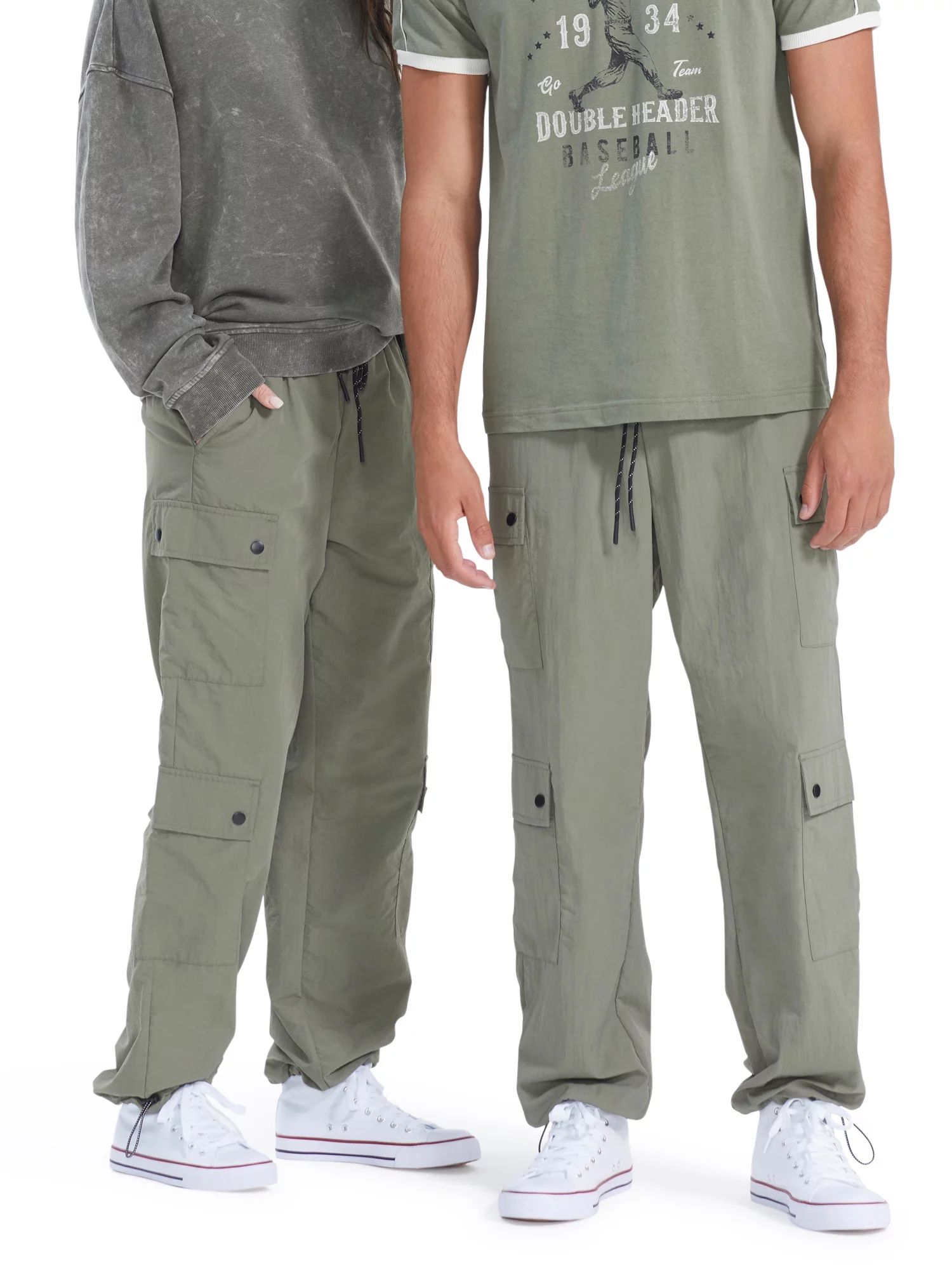 No Boundaries Men's & Big Men's Nylon Cinched Cargo Pants, Sizes XS-5XL | Walmart (US)