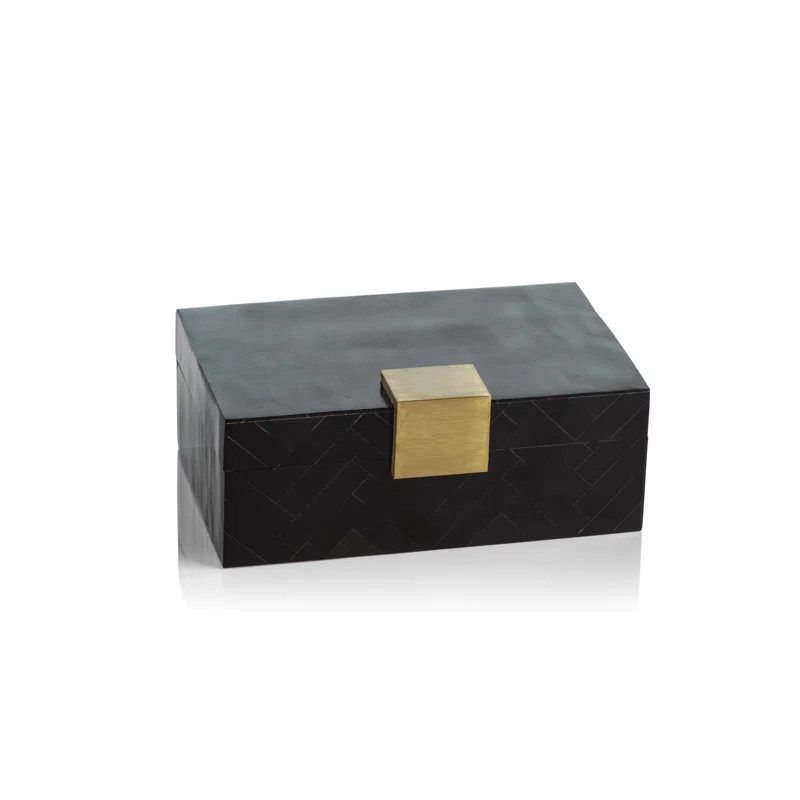 Prague Resin Chevron Inlaid Decorative Box | Wayfair North America
