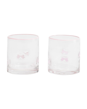 Set Of 2 Bow Double Old-fashioned Glasses | TJ Maxx