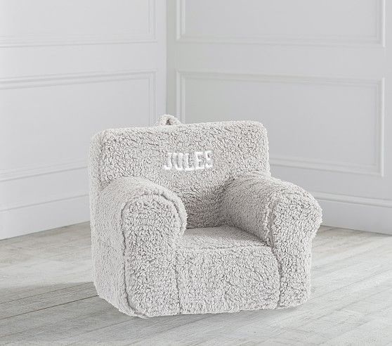 My First Gray Cozy Sherpa Anywhere Chair® | Pottery Barn Kids