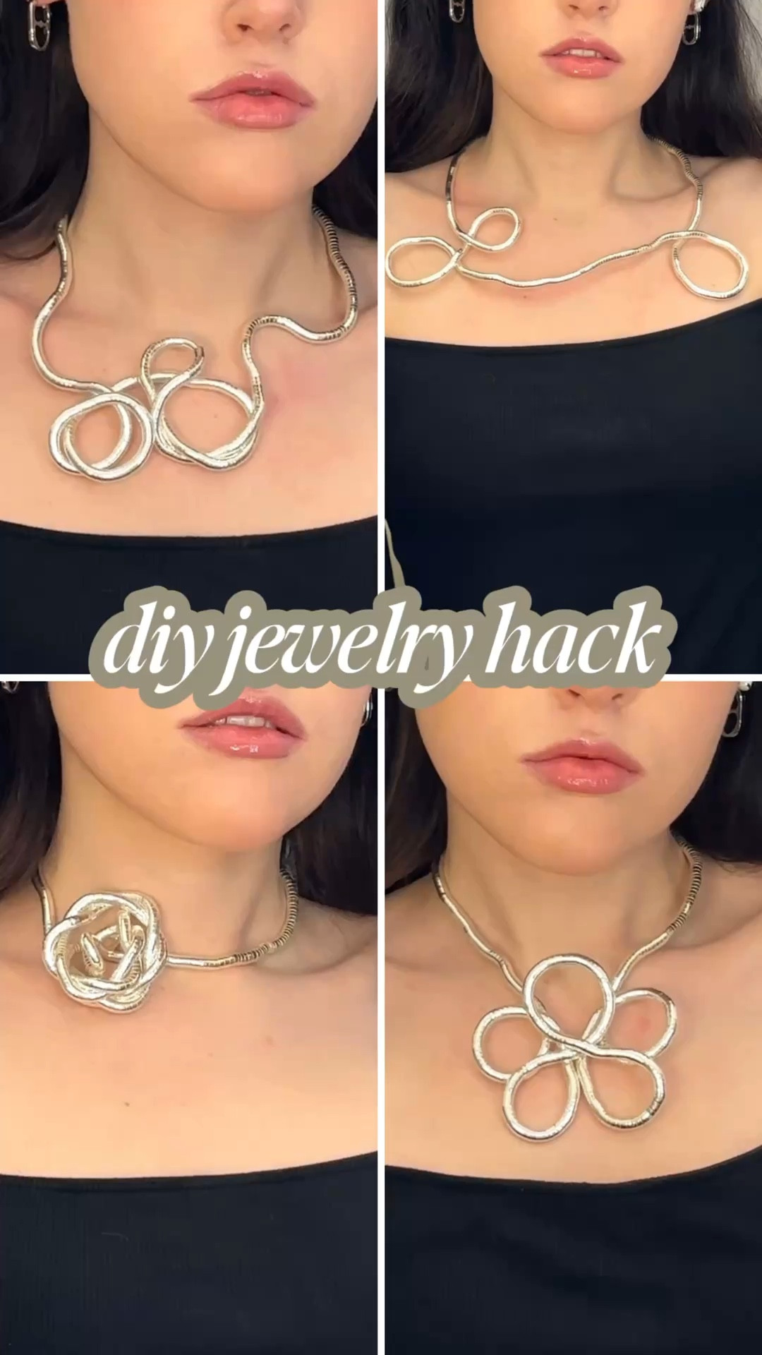 diy jewelry hack 🩶 this necklace can be styled so many different ways - would perfect for traveling, music festivals (cute as an arm cuff) etc #fashionhacks #springoutfit #greenish #pinterestaesthetic top from @Halara Glam 

#LTKootd #LTKTravel #LTKFestival