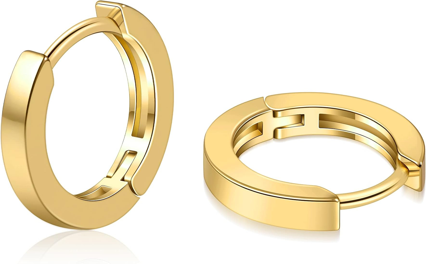 micuco Small Gold Hoop Earrings for Women 14K Gold Plated Huggie Hoop Earrings | Amazon (US)