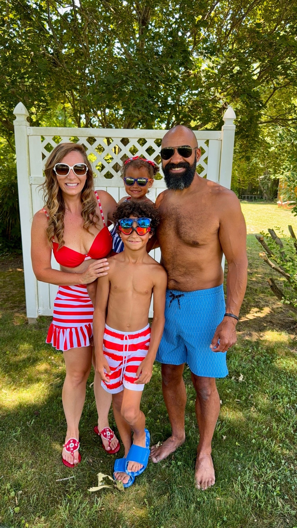 Family swim in red, white and blue swim suits / patriotic pool day

#LTKootd #LTKSwim #LTKKids