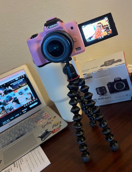 New Camera, in love with the Camera M50 Mark ii! It’s currently on sale $100 off (best deal!!) Giving you girls a sneak peak: Youtube maybe in card soon👀 so excited for everything to come. Also got the Joby gorilla tripod, extra camera batteries, canon m50 pink case silicone, camera external microphone, external hard drive, 256 gb sd card for memory. Also linking my laptop case and Stanley cup dupe that are seen in the pic. Xoxo, Lauren

#youtube #youtubeshorts #camera #canon #m50 #macbook #macbookair #tripod #vlog #vlogging #filming #sd #batteries #LTKFind #LTKtravel #LTKsalealert

Follow my shop @lovelyfancymeblog on the @shop.LTK app to shop this post and get my exclusive app-only content!

#liketkit 
@shop.ltk

#LTKU