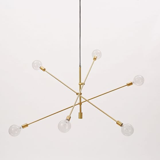 Mobile Chandelier, 55"", Antique Brass | West Elm (US)
