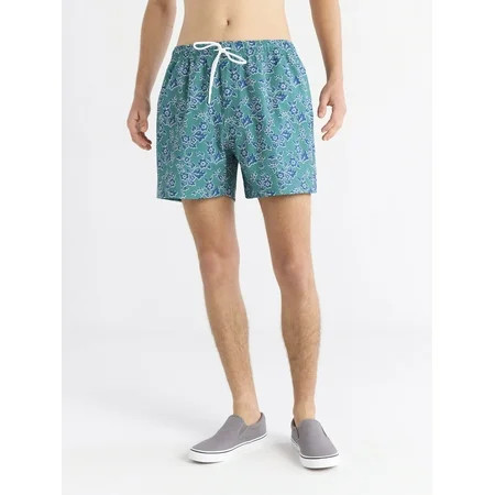 Free Assembly Men's Seersucker Swim Trunks, 5" Inseam, Sizes S-3XL | Walmart (US)