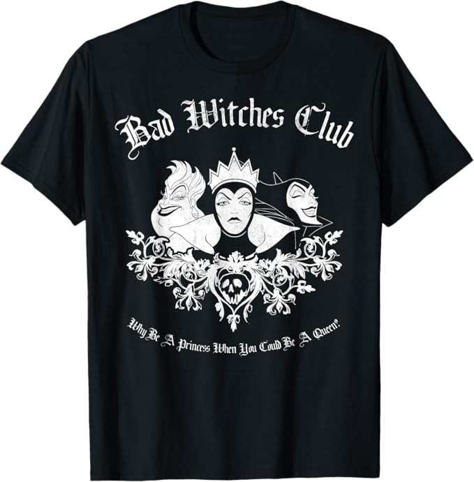 Disney Villains Bad Witches Club Group Shot Vintage T-Shirt | Amazon (US)