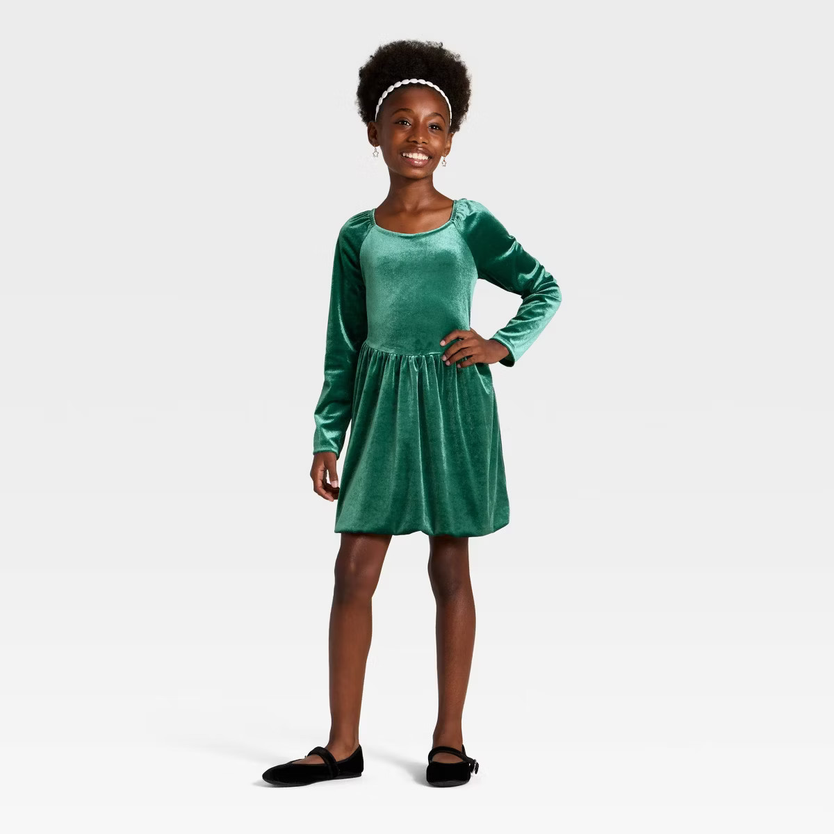 Girls' Long Sleeve Velour Dress - Cat & Jack™ | Target