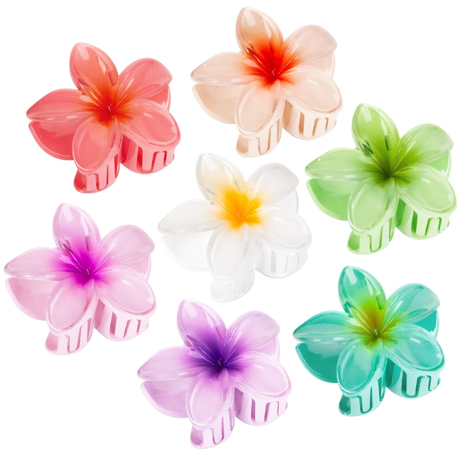 Flower Hair Claw Clips for Women, 7 Pack Hawaiian Flower Hair Clips, Summer Beach Hair Accessorie... | Amazon (US)