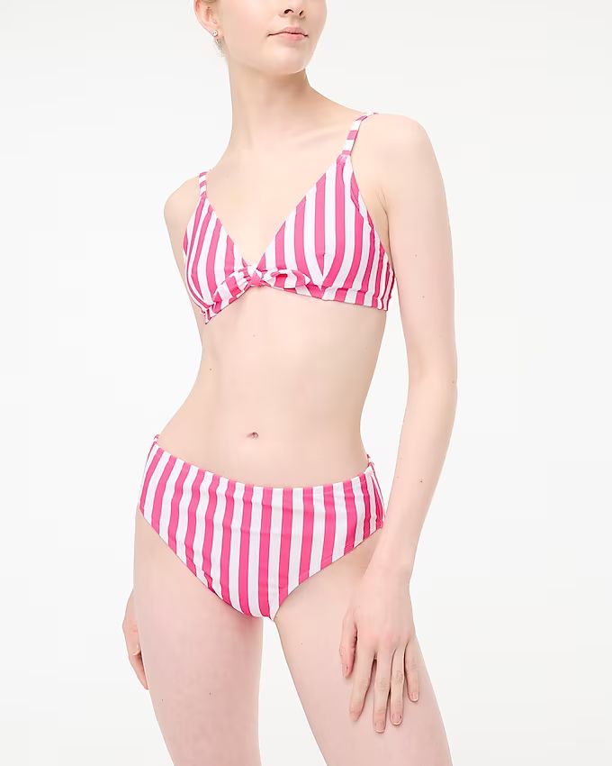 Striped mid-rise bikini bottom | J.Crew Factory