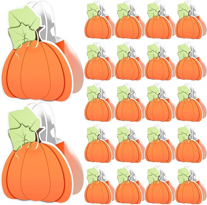 Bulyoou 24 Pack Fall Pumpkin Gift Bag with Handle Fall Treat Goodie Bag Reusable Pumpkin Shaped T... | Amazon (US)