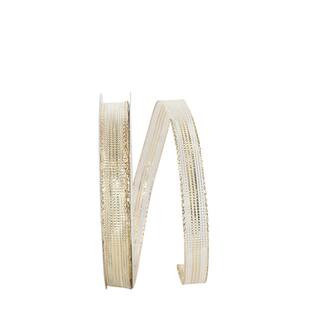 The Ribbon Roll 5/8" x 50yd. Wired Mesh Metallic Stripe Corsage Ribbon in Champagne | Michaels® | Michaels Stores