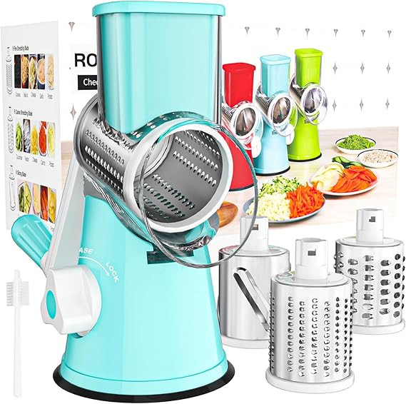 Cambom Rotary Cheese Grater Hand Crank Cheese Shredder for Fresh Cheese, Vegetable, Nuts,Non-slip... | Amazon (US)