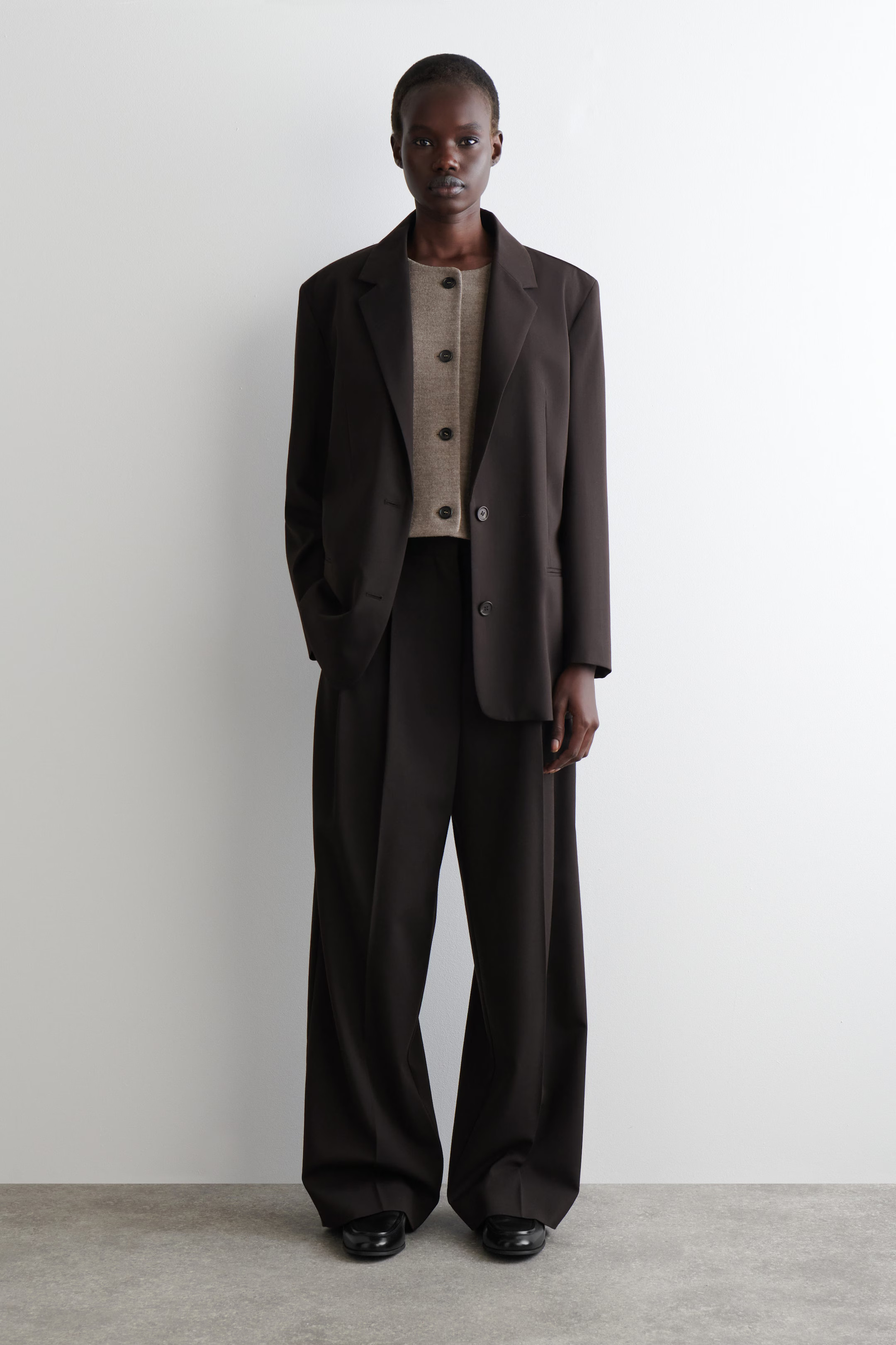 BOILED MERINO WOOL WAISTCOAT - STONE MÉLANGE | COS GB | COS UK