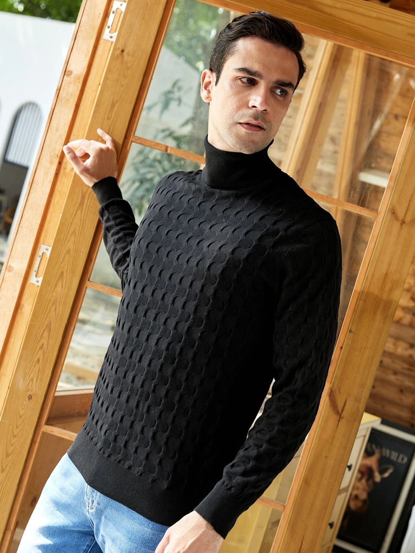 Men Solid High Neck Sweater | SHEIN