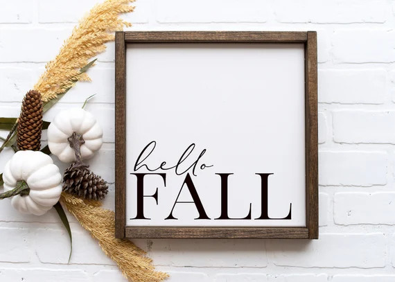 Hello Fall Sign  Fall Decor  Fall Farmhouse Decor - Etsy | Etsy (US)