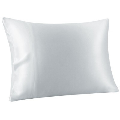 PiccoCasa Soft 400 Thread Count Hidden Zipper Silk Pillowcase Silver 43x63cm | Target