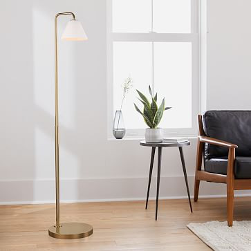 Sculptural Glass Cone Floor Lamp - Milk | West Elm (US)