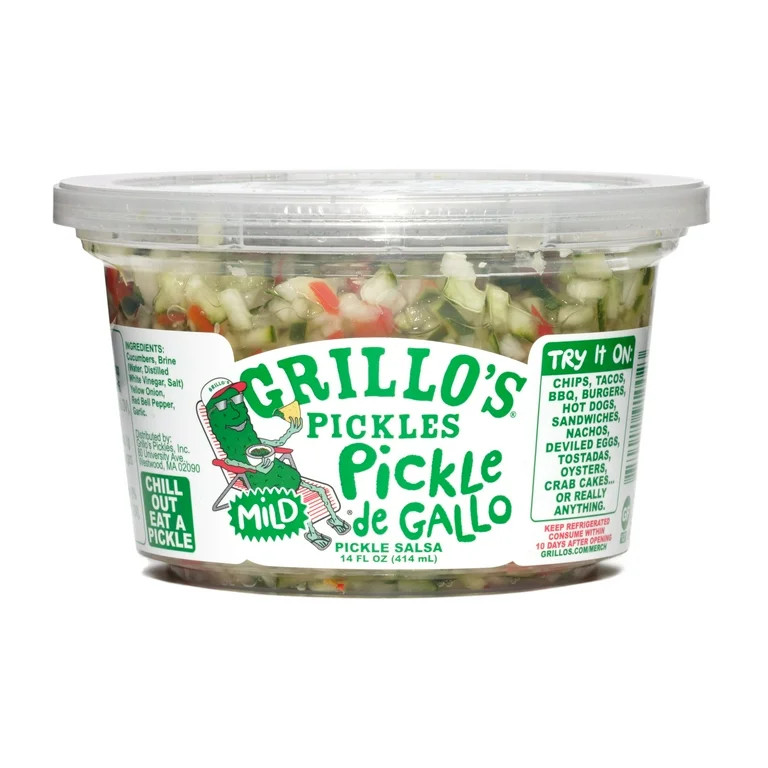 Grillo's Pickles Kosher Gluten Free Mild Pickle de Gallo Pickle Salsa, 14 oz Tub | Walmart (US)