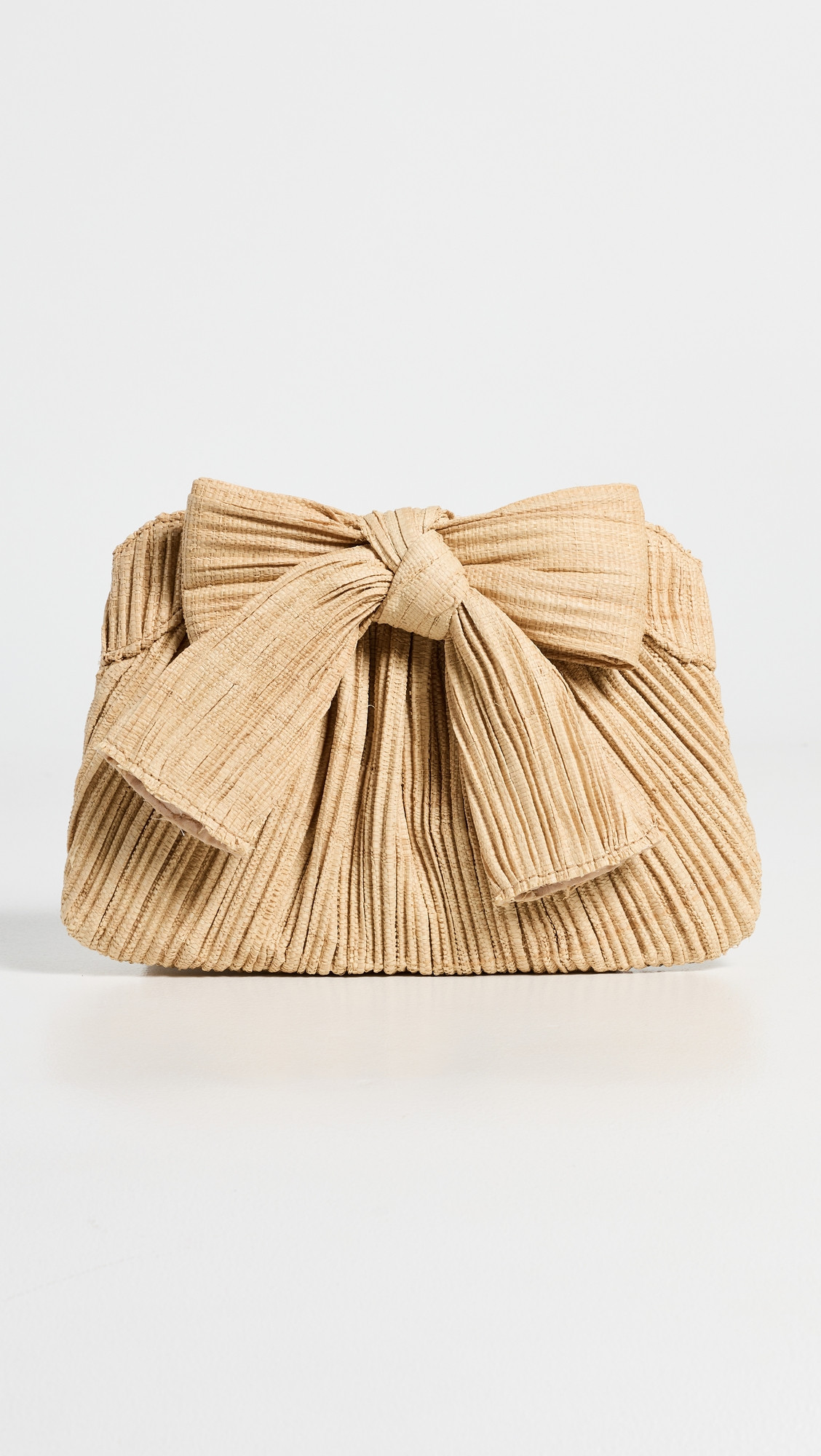 Loeffler Randall Rayne Pleated Bow Clutch Natural One Size | Shopbop